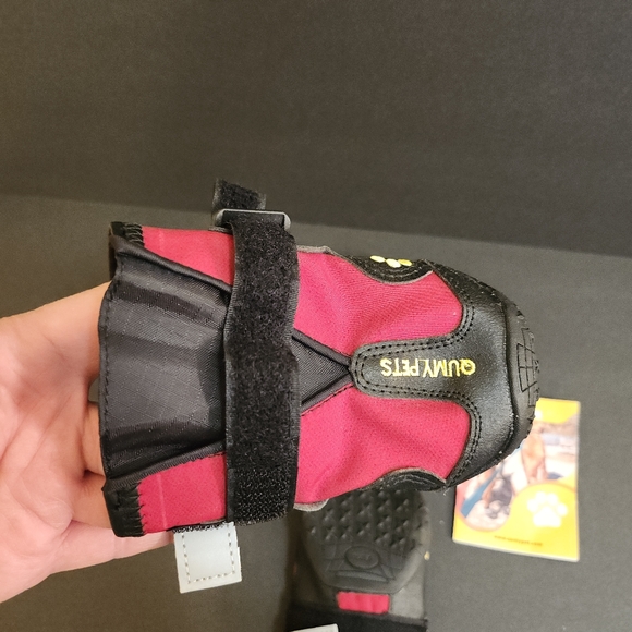 QUMY PETS RED/BLACK SIZE 7 (63-75LBS) WATERPROOF PROTECTIVE ADJ. DOG BOOTS NWOT - Picture 12 of 14